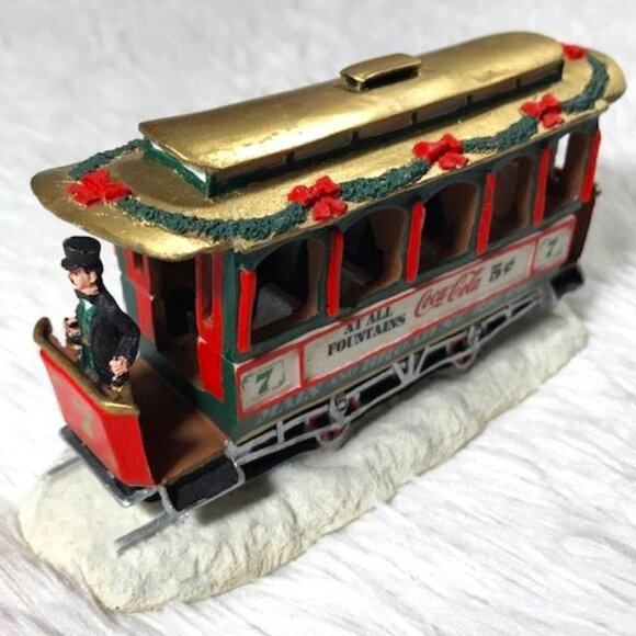 Vintage Coca-Cola Trolley Car Town Square Collection Accessory - Picture 1 of 8